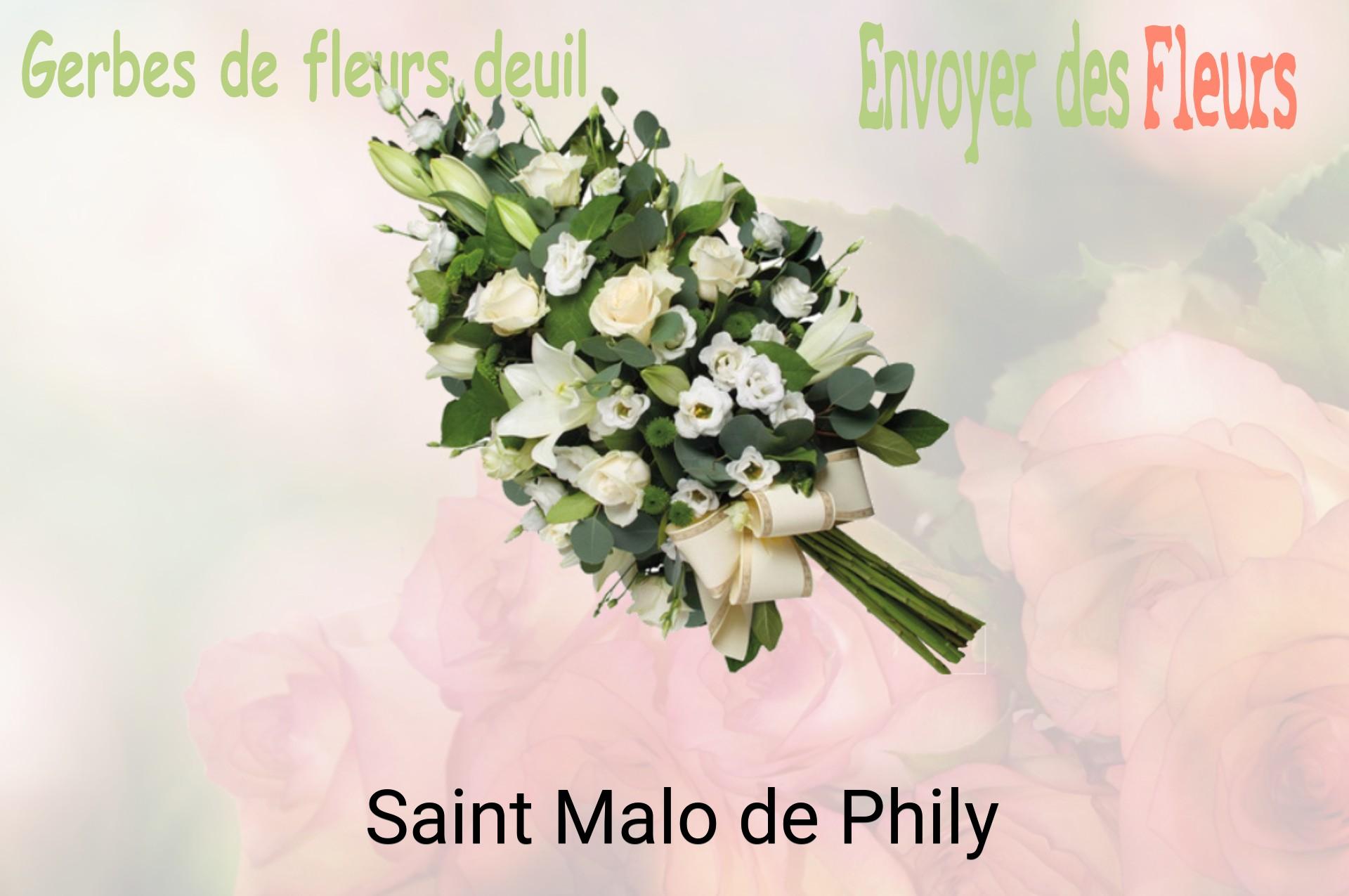 Gerbe de fleurs de deuil livrée à Saint-Malo-de-Phily